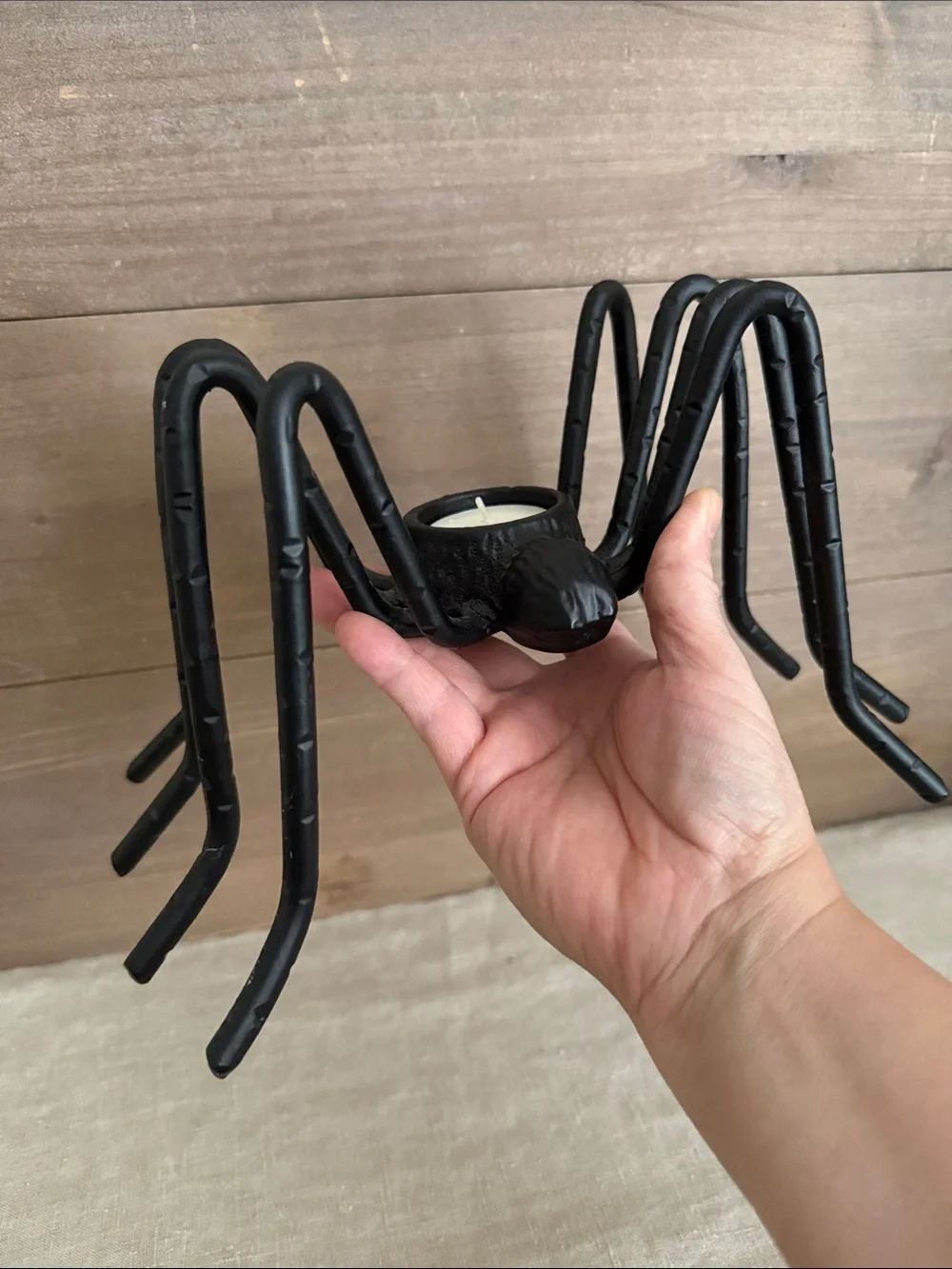 Pottery Barn Halloween Cast Iron Spider Tea Light Candle Holder | Retired